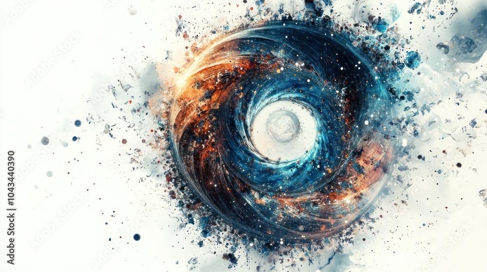 Fototapeta premium futuristic visualization of time as a spiral galaxy,