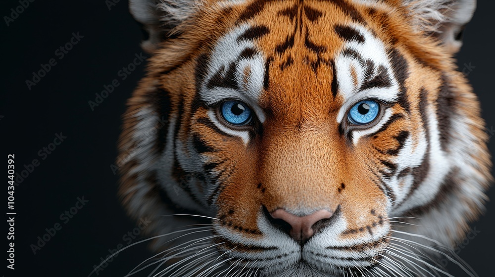 Fototapeta premium Closeup of Tiger Face with Blue Eyes