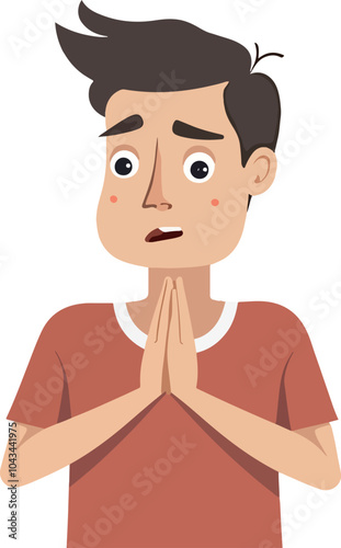 Worried Man Praying