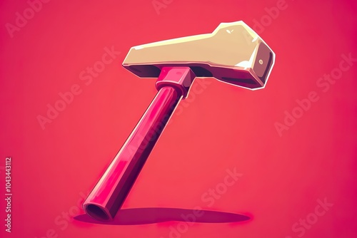 Cartoon Claw Hammer with Oversized Proportions and Cheerful Expression photo