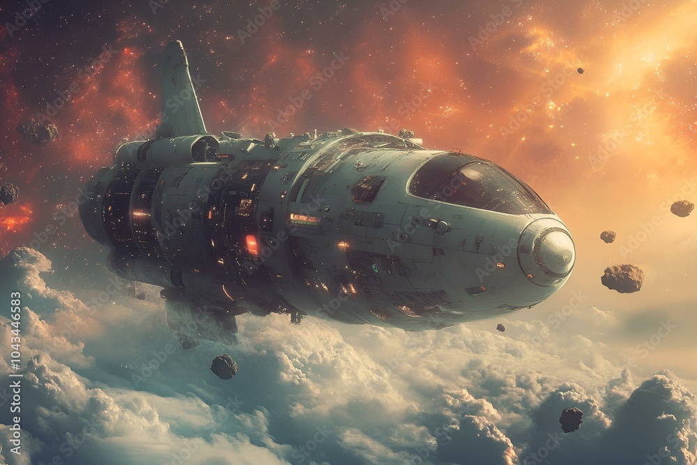 a space ship SF , Generative AI a space ship SF , Generative AI