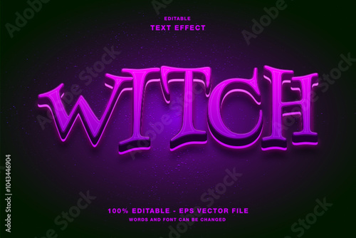 Witch Halloween 3d Editable Text Effect Template Style Premium Vector