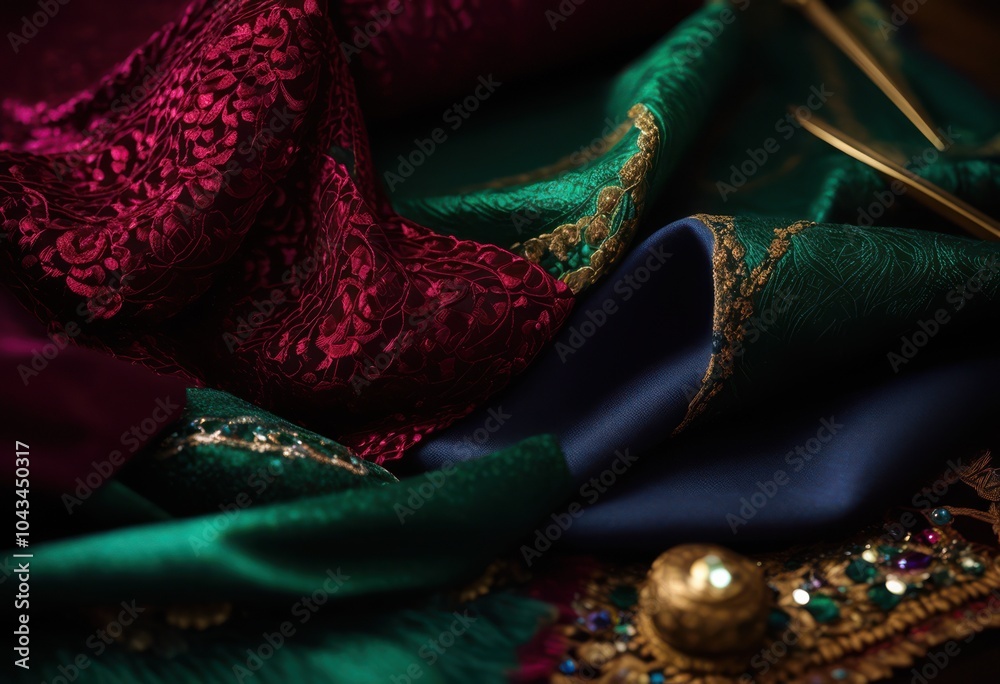 Fototapeta premium stunning macro shots showcasing vibrant fabric textures intricate details rich colors textile enthusiasts, pattern, stitching, design, art, visual