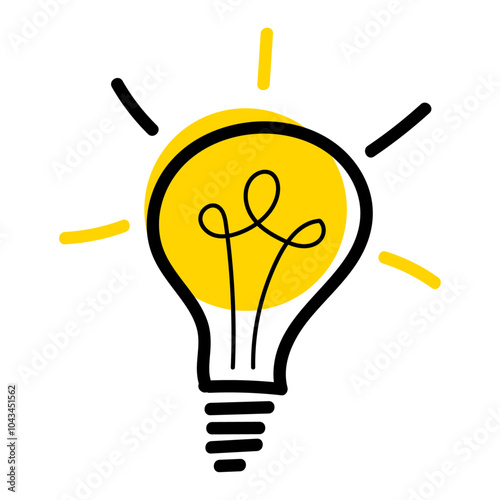 dessin vectoriel d'une ampoule stylisée, illustration d'une idée, innovation