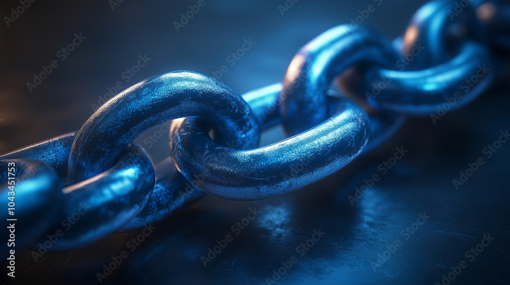 Obraz premium Blue chain - Trustworthy Connection