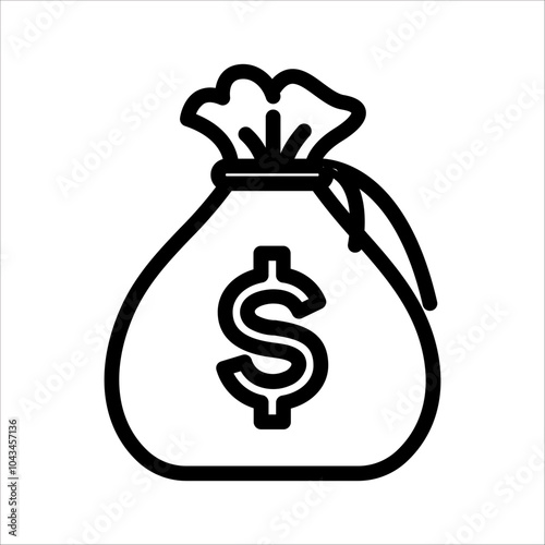 Money bag with dollar icon. Money bag icon. Income growth. Business and finance. Dollar sign. Cash icon. Money icon. Cash back. Investment. Cartoon money bag. Bag of coins. Financial savings. Payment