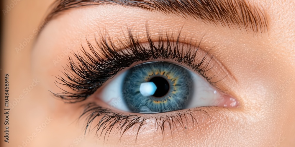 Captivating close-up of a blue eye showcasing intricate details and vibrant colors during daylight
