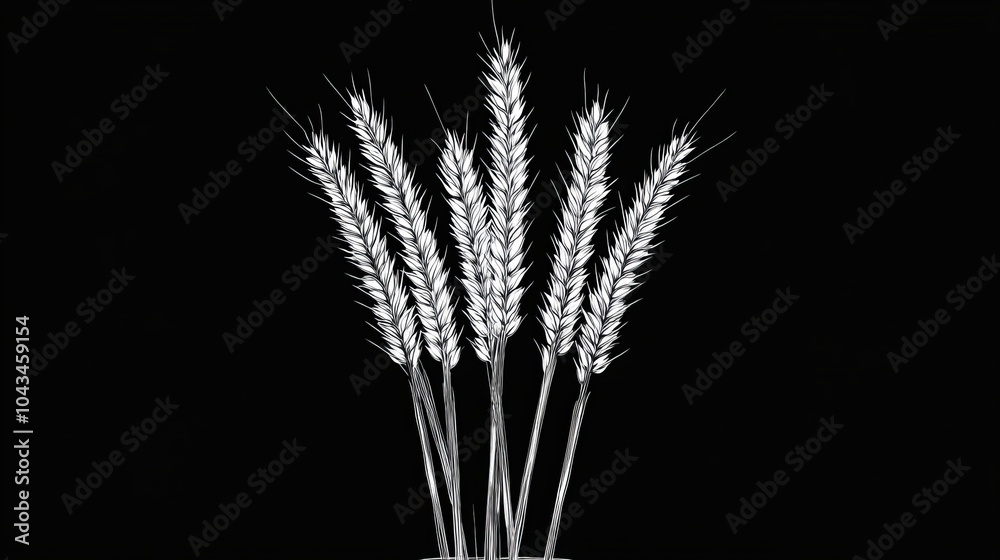 Close-up of wheat stalks, isolated on black background. Close-up of wheat stalks, isolated on black background.