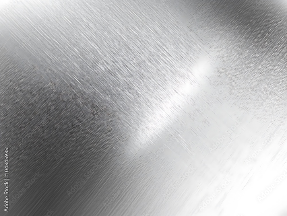 Brushed metal background with subtle horizontal texture and gradient light reflection in a smooth industrial surface design