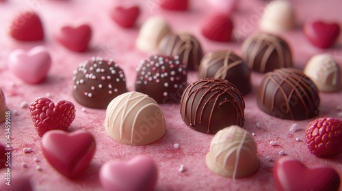 Assorted gourmet chocolates and heart-shaped treats