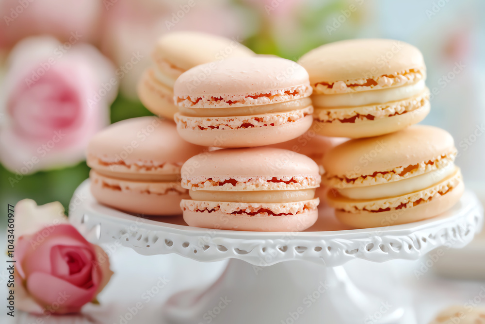Fototapeta premium Delightful pastel macarons a sweet indulgence perfect for any celebration