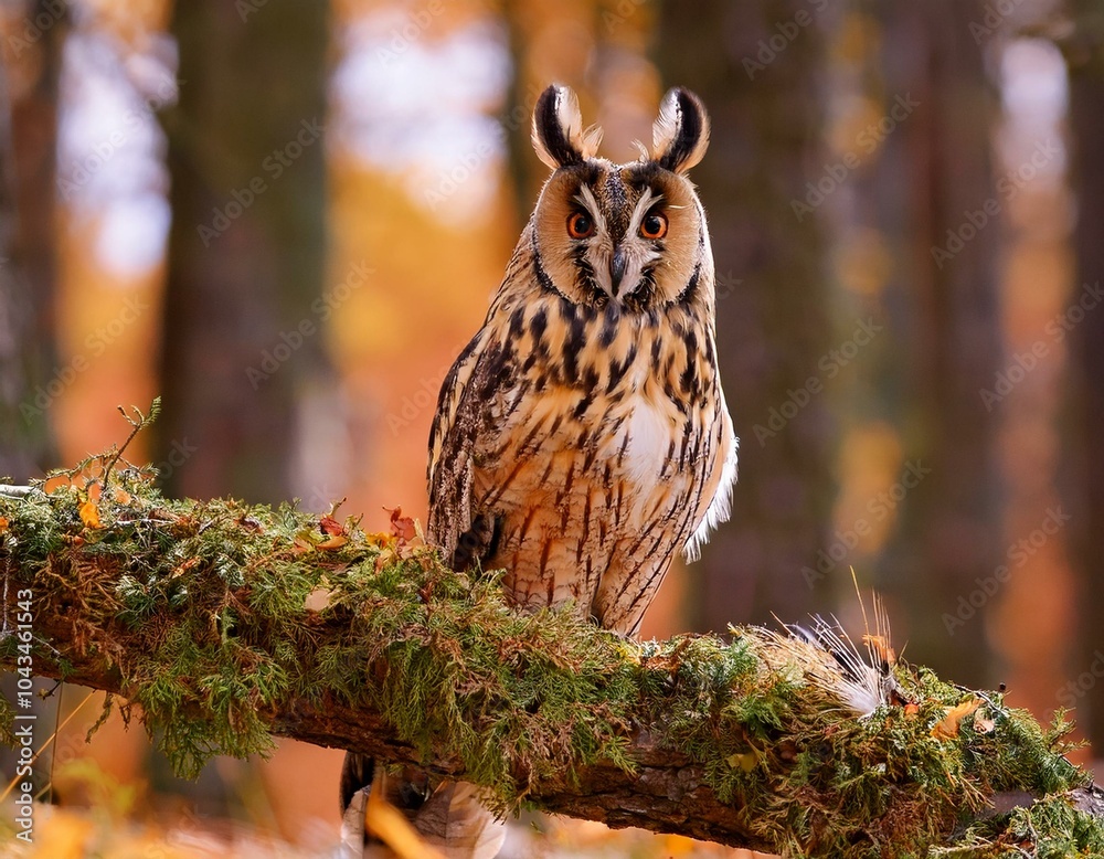Obraz premium Eurasian Eagle Owl with prey