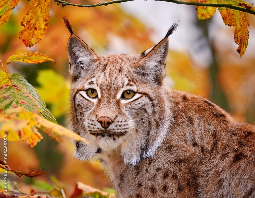 Obraz premium European lynx small baby kitten