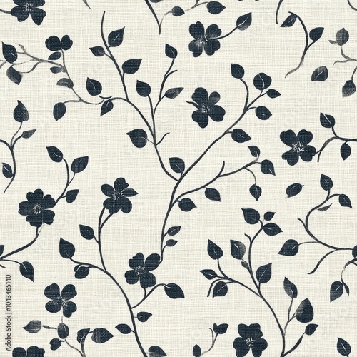 Vintage tapestry floral vine pattern on vintage beige fabric background, seamless repeating pattern, textile print style, minimal, tapestry design, seamless floral vine pattern, home decor, textiles