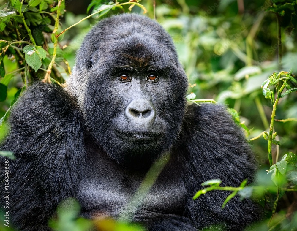 Mountain gorilla in Bwindi Forest Mountain gorilla in Bwindi Forest