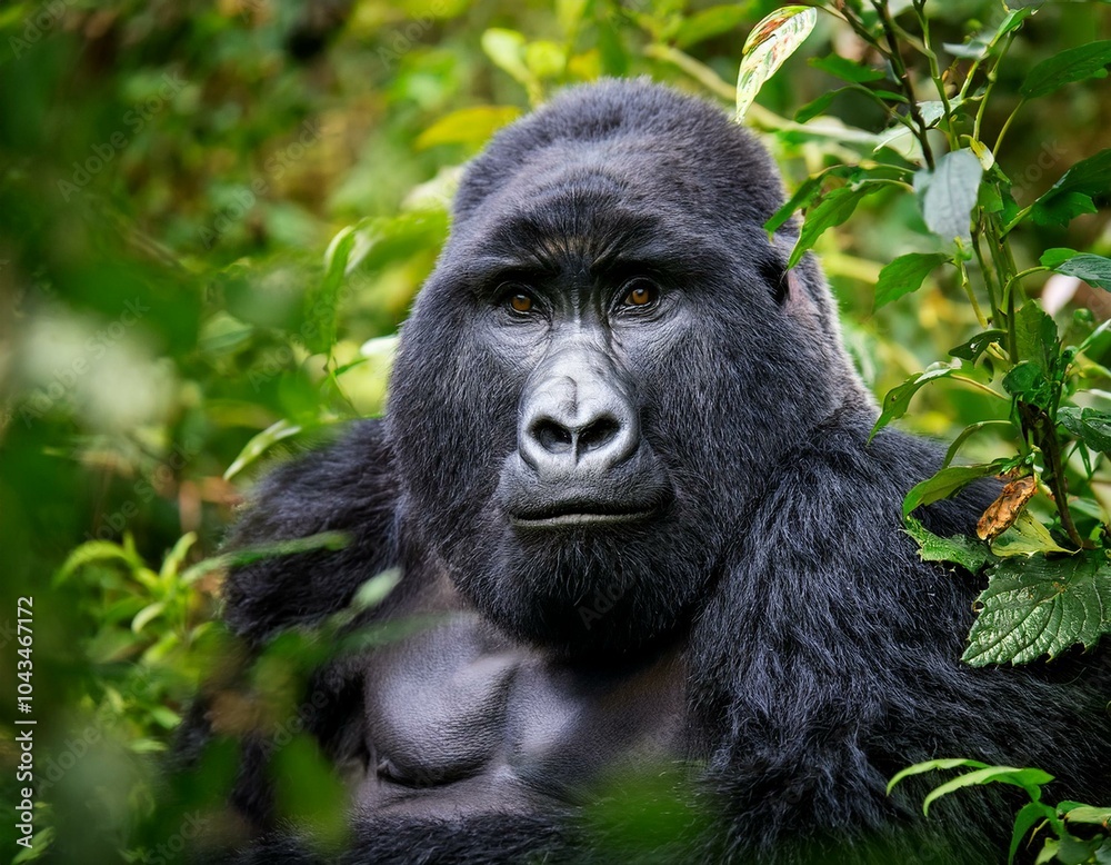 Mountain gorilla in Bwindi Forest Mountain gorilla in Bwindi Forest