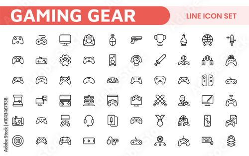 Gaming Icon Set. Vibrant and dynamic icons for game design, streaming, and e-sports branding, perfect for creating immersive interfaces and enhancing your gaming projects.