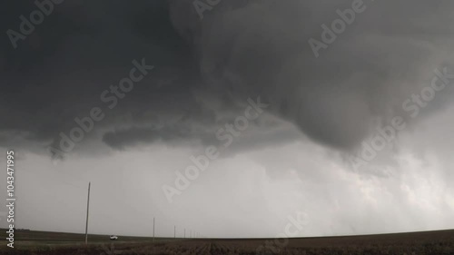 Powerful Supercell Thunderstorm In Tornado Alley During A Severe Weather Outbreak 