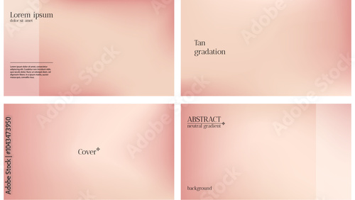 Light pink gradient bg. Warm nude color gradation abstract background set. Modern soft blur design graphic with minimal and delicate mesh. Calm and smooth peach subtle plain wallpaper template.