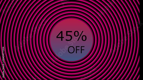 45% off discount creative vector banner illustration, sale special offer 45% off, 45% off discount creative. Dark background..