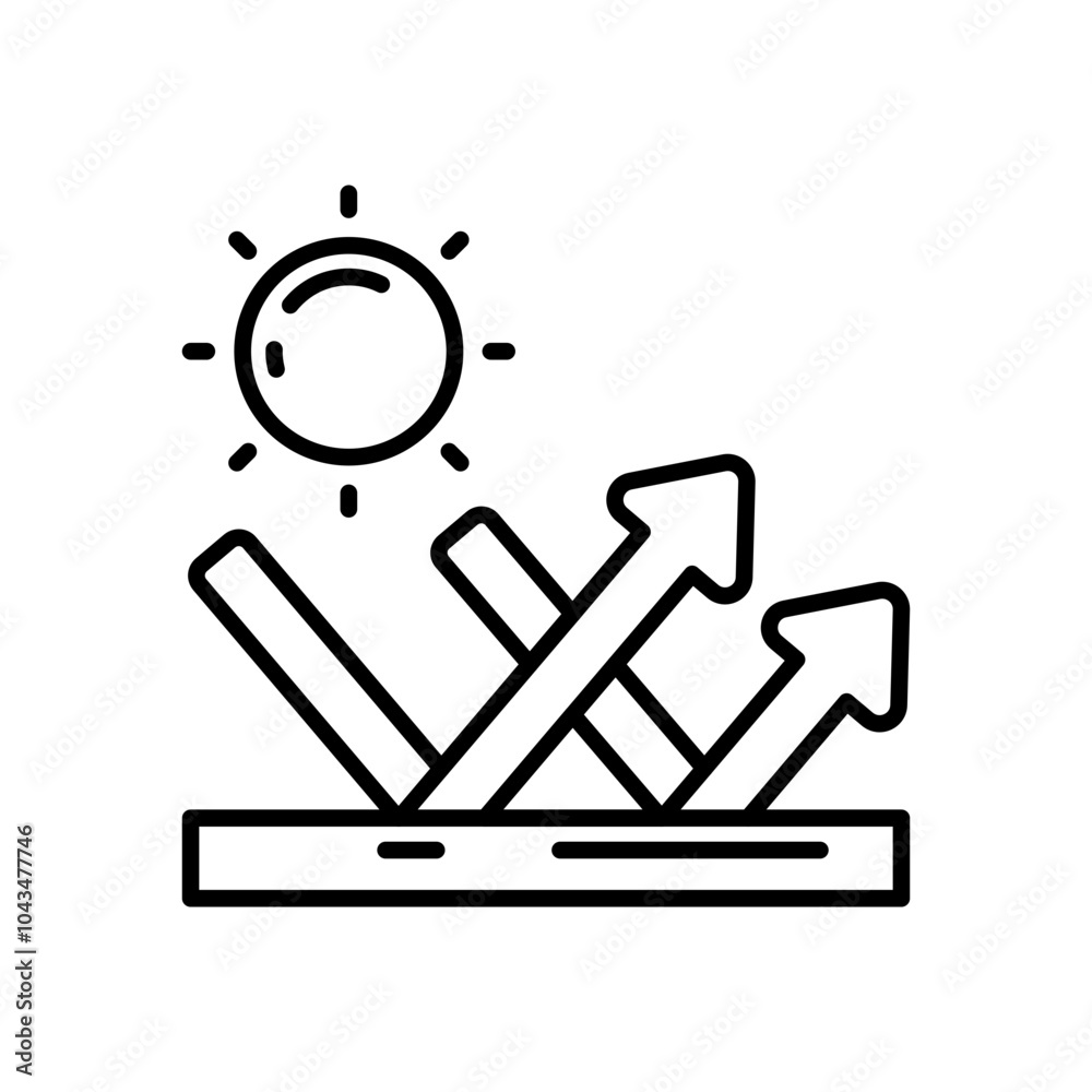 Reflection Outline Icon, Vector illustration Reflection Outline Icon, Vector illustration