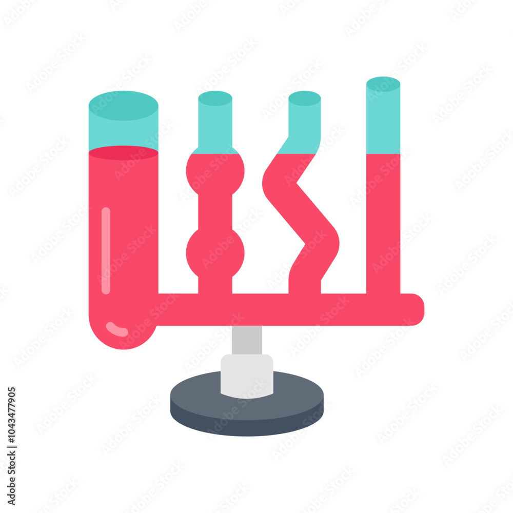 Communicating Vessel Flat Icons, Vector illustration