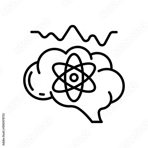 Neurophysics Outline Icon, Vector illustration