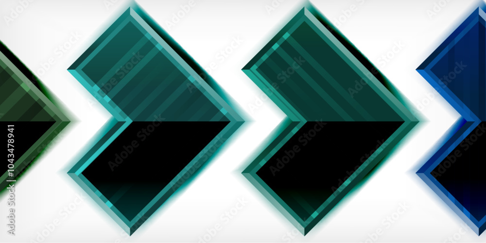Arrow symbols created with 3d effects and line texture geometric abstract background