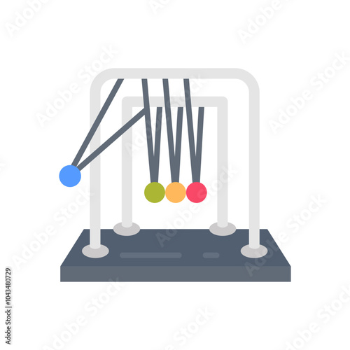 Newton's Cradle Flat Icons, Vector illustration