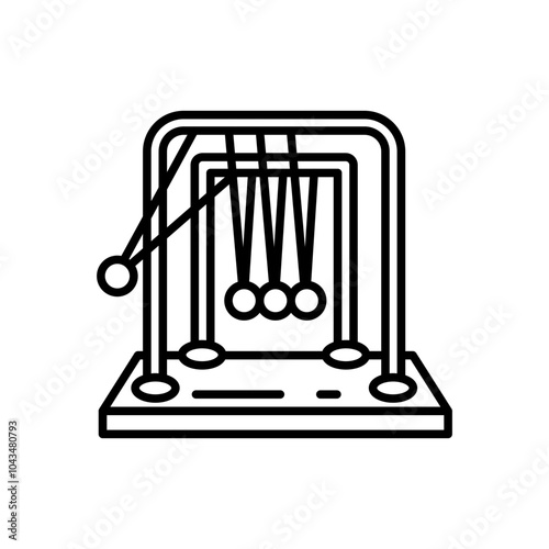 Newton's Cradle Outline Icon, Vector illustration