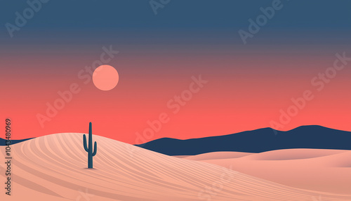 Minimal Desert Landscape at Dawn