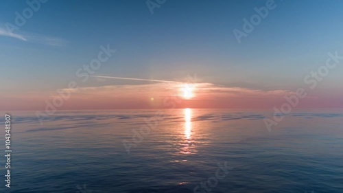 Amazing sunset over the water surface