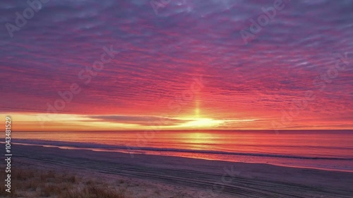 Amazing sunset over the water surface