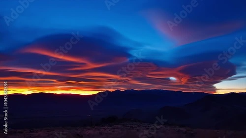 Amazing sunset over the water surface
