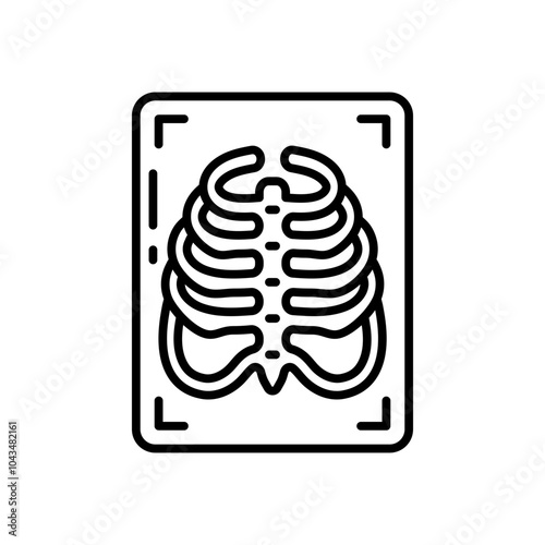 X Ray Outline Icon, Vector illustration