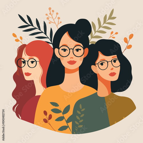 Women History Month concept art vector illustration
