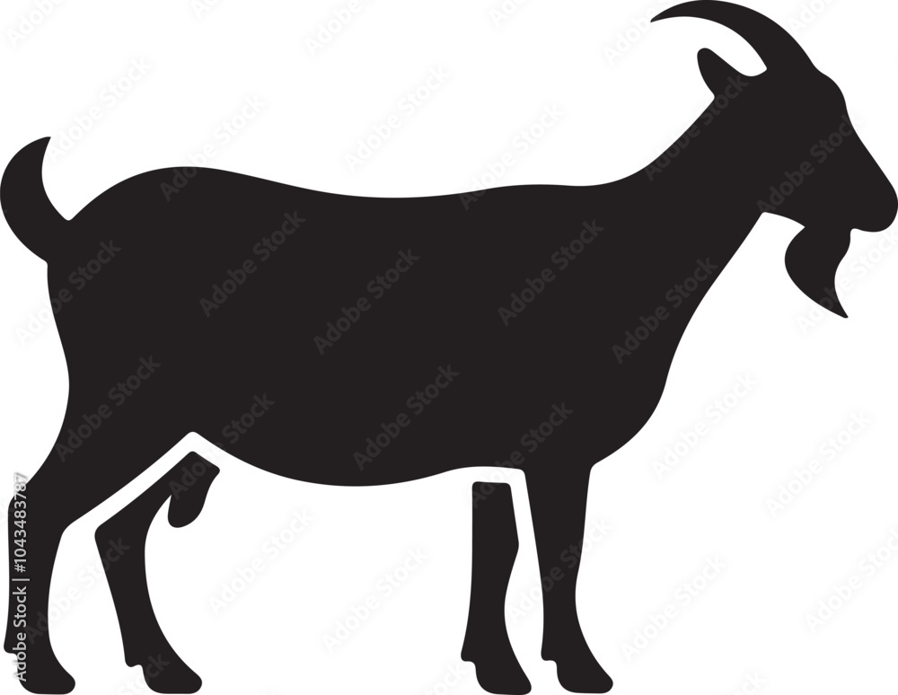 Fototapeta premium dairy Goat Silhouette Vector Illustration