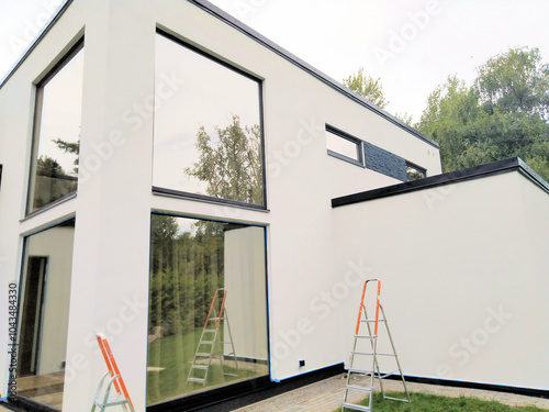 Facade repair, cleaning, washing house walls, high pressure washing, exterior facade