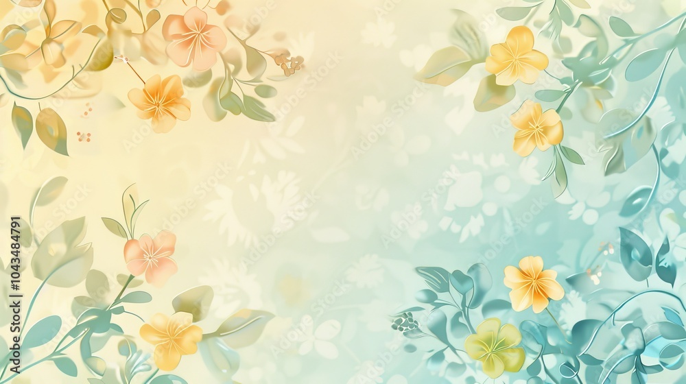 Obraz premium A pastel background featuring shades of light yellow, mint green, and lavender