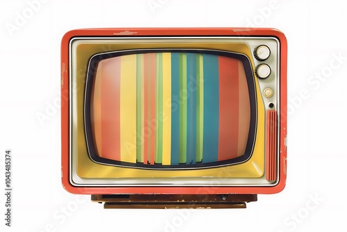 3D. Television, Retro Revival, Old. Photo of an old retro black and white tv set, isolated on a white background, with clipping paths for television and the screen.