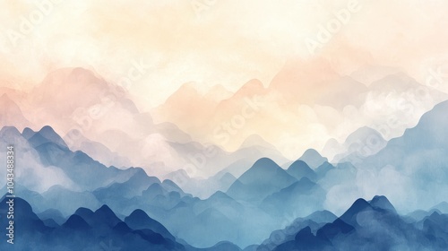 An ethereal background with fluffy, cloud-like shapes in pastel colors that blend seamlessly into each other.An abstract background with geometric shapes that represent mountain peaks