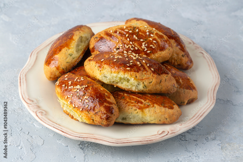 Turkish cuisine; Handmade Cheese Pastry (Turkish name; peynirli pogaca)