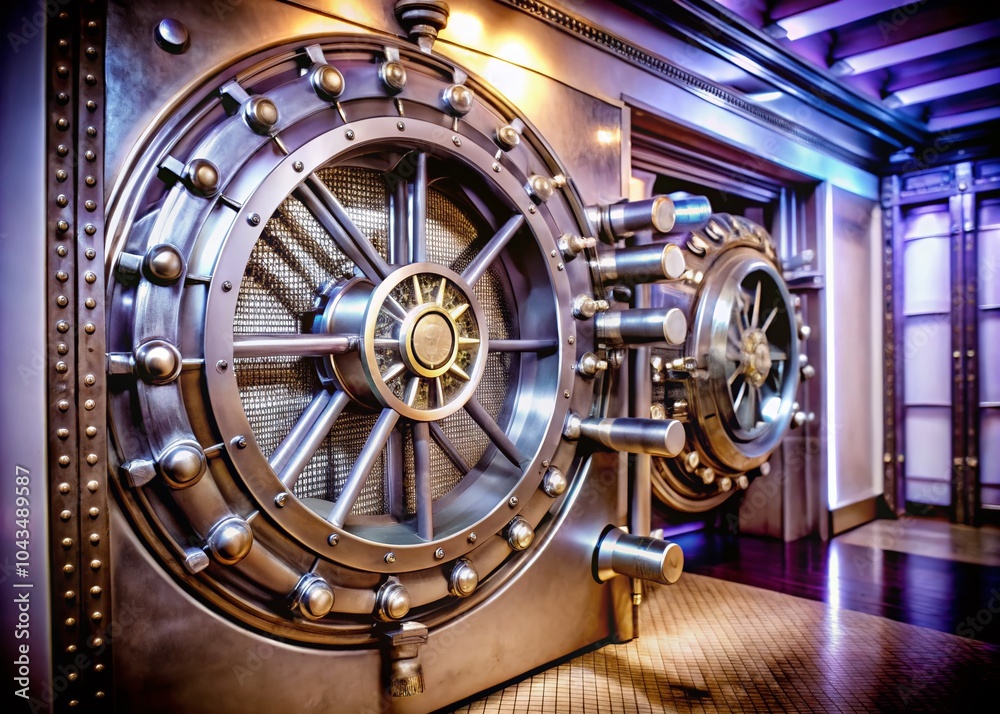 Naklejka premium Advanced Security Vault with High-Tech Locking Mechanisms for Maximum Protection