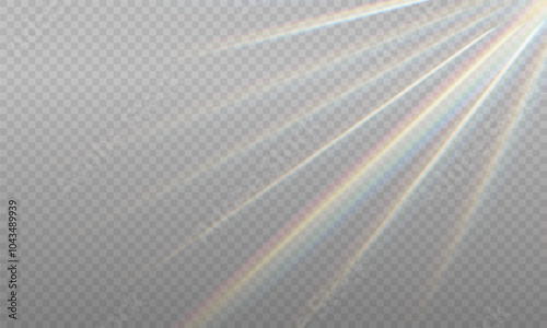 Rainbow Crystal Star: the sun shines red, yellow and blue. An optical firelight effect. Sparkle shine. Sunlight.