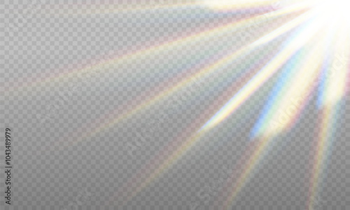 Rainbow Crystal Star: the sun shines red, yellow and blue. An optical firelight effect. Sparkle shine. Sunlight.