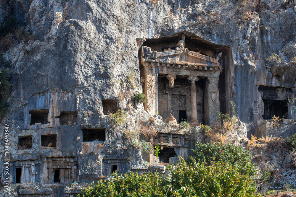Naklejka premium Amintas King Tombs, rock king tombs, Fethiye - Mugla - Turkey