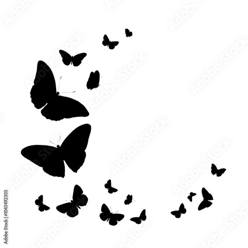 Butterfly frame png element, transparent background