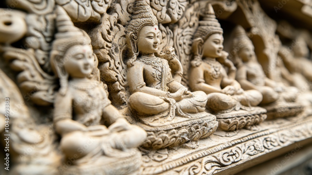 Intricate Stone Carving of Buddha Statues Intricate Stone Carving of Buddha Statues