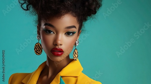 A cover of a fashion magazine featuring a stylish model wearing the latest trends, posing confidently with a bold headline.