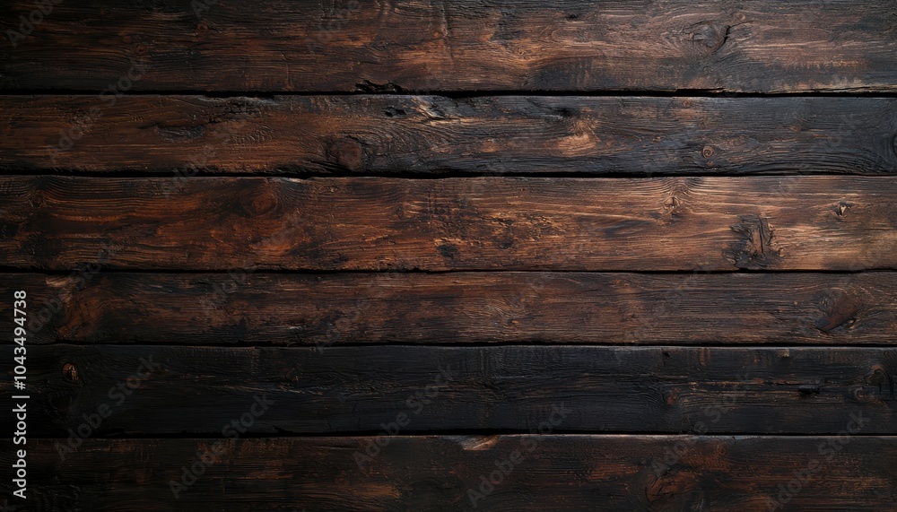 Fototapeta premium Dark wooden plank background, perfect for rustic designs and textured displays.